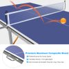 6ft Mid-Size Table Tennis Table Foldable & Portable Ping Pong Table Set for Indoor & Outdoor Games with Net, 2 Table Tennis Paddles and 3 Balls