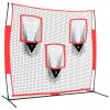 Portable Baseball Net Black and Red 72"x41.3"x72" Polyester