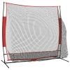 Portable Baseball Net Black and Red 84.6"x42.1"x85" Polyester