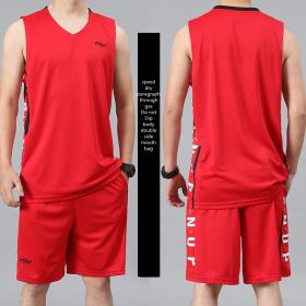 Casual Wear Sleeveless Thin Vest Running Wear Shorts Sportswear (Option: A RED-3XL)