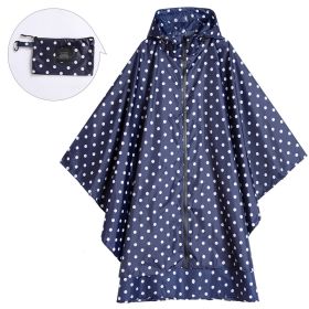 Fashion Cloak Raincoat Cloak (Option: Blue With Dots Adult Cloak-XL)