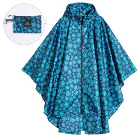 Fashion Cloak Raincoat Cloak (Option: Dark Blue Floral Adult Cloak-XL)