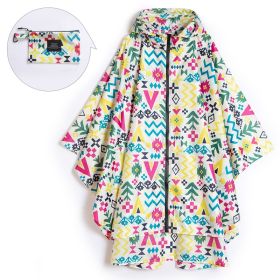 Fashion Cloak Raincoat Cloak (Option: Colorful Geometric Adult Cloak-XL)