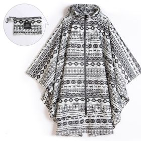 Fashion Cloak Raincoat Cloak (Option: Black And White National Style-XL)