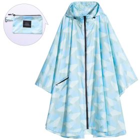 Fashion Cloak Raincoat Cloak (Option: Geometric Blue Adult Cloak-XL)