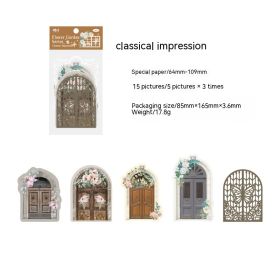 Candy Posts Retro Flower Window Collage Card Flower Room Courtyard Series Artistic Romantic Journal Decoration Base Material 6 Models (Option: 5 Classical Impression)