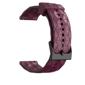 Universal Football Patterned Silicone Strap (Option: Wine Red-20mm)