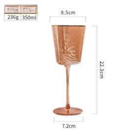 Creative Hammer Golden Edge Crystal Champagne Glass (Option: Red Wine Cup Amber Phnom Penh)