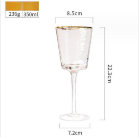 Creative Hammer Golden Edge Crystal Champagne Glass (Option: Red Wine Cup Colorful Gold)