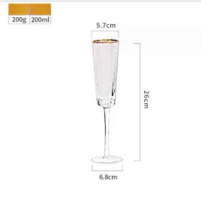 Creative Hammer Golden Edge Crystal Champagne Glass (Option: Champagne Cup Phnom Penh)