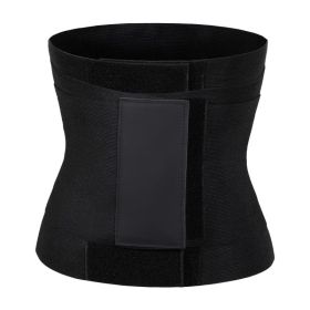 Sports Three-stage Velcro Plastic Belt Waist Trainer (Option: Black-S  M)