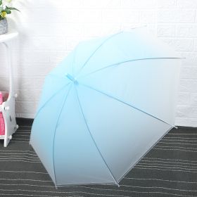 Long Handle Transparent Color Gradient Straight Umbrella Frosted Film Dance Umbrella (Option: Blue-Diameter 91)