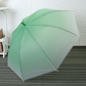 Long Handle Transparent Color Gradient Straight Umbrella Frosted Film Dance Umbrella (Option: Green-Diameter 91)