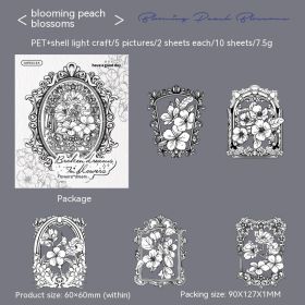 Flower Broken Dream Baroque Border Journal Decorative Stickers (Option: Blooming Peach Blossom)