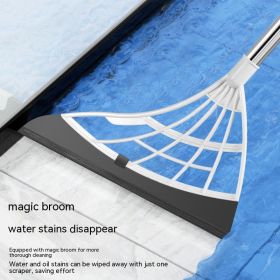 Dustpan Floor Brush Three-in-one Atmospheric Space Saving Broom Combination Suit (Option: Single Black Technology)