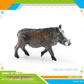 Simulation Forest Animal African White Lion Black Crown Macaque Ferret Manchuria Warthog Koala Python Model Toy (Option: Warthog 30g)