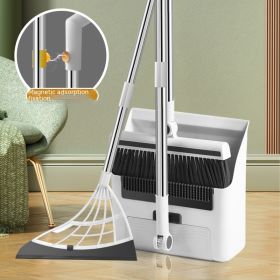 Dustpan Floor Brush Three-in-one Atmospheric Space Saving Broom Combination Suit (Option: Three Pieces Of White Magnetic)