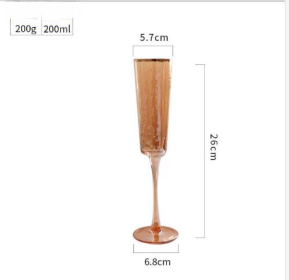 Creative Hammer Golden Edge Crystal Champagne Glass (Option: Champagne Cup Amber Phnom Penh)