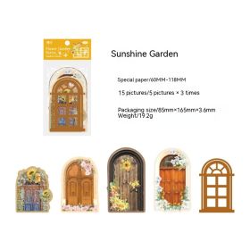 Candy Posts Retro Flower Window Collage Card Flower Room Courtyard Series Artistic Romantic Journal Decoration Base Material 6 Models (Option: 3 Sunshine Garden)