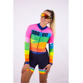 Cycling Suit One Piece Women's Cycling  Racing (Option: Orange-S)