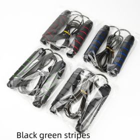 Weight Loss Bearing Steel Wire Skipping Rope (Option: Black green stripes-Half load)