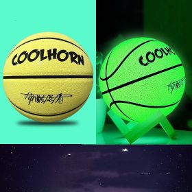 Luminous Luminous Basketball PU Soft Leather Outdoor Wear-resistant And Non-slip (Option: Yellow luminous-6Ball)