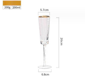 Creative Hammer Golden Edge Crystal Champagne Glass (Option: Champagne Cup Colorful Gold)