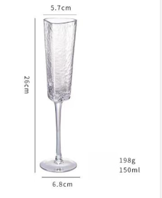 Creative Hammer Golden Edge Crystal Champagne Glass (Option: Champagne glass transparent)