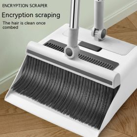 Dustpan Floor Brush Three-in-one Atmospheric Space Saving Broom Combination Suit (Option: Two Pieces White)