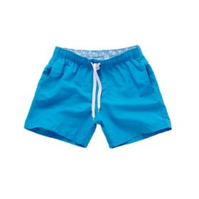 Beach Pants Men's Shorts Summer Surf Pants (Option: Blue-S)