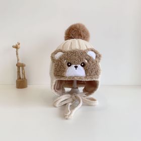 Winter Warm Children's Knitted Woolen Cap (Option: Creamy White-Suitable For 6or36 Months)