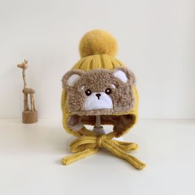 Winter Warm Children's Knitted Woolen Cap (Option: Yellow-Suitable For 6or36 Months)