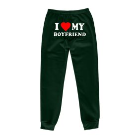 I MY BOYFRIEND Back Printing Casual Sweatpants Men And Women (Option: Green Back Picture-M)