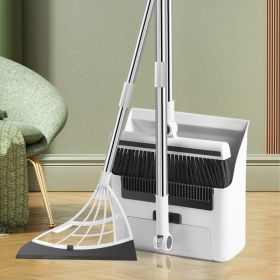 Dustpan Floor Brush Three-in-one Atmospheric Space Saving Broom Combination Suit (Option: Three Pieces White)