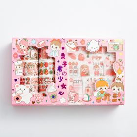 Girl Series 1010 Tape Stickers Gift Set Cute Hand Account DIY Materials (Option: Girly Heart)