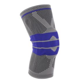 Silicone Spring Knitted Knee Pads Running Basketball Mountaineering (Option: Smoky Gray M Single)