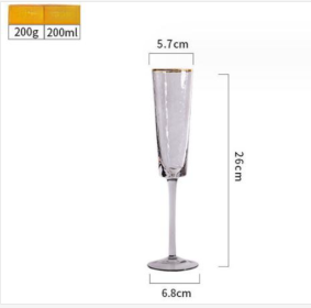 Creative Hammer Golden Edge Crystal Champagne Glass (Option: Champagne Cup Ash Phnom Penh)