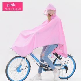 Fabric Double Brim Thickened Night Reflective Covered Bicycle Raincoat (Option: Pink Double Brim-XXL)