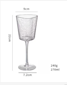 Creative Hammer Golden Edge Crystal Champagne Glass (Option: Red wine glass transparent)