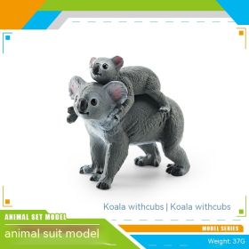 Simulation Forest Animal African White Lion Black Crown Macaque Ferret Manchuria Warthog Koala Python Model Toy (Option: Back Baby Kaola 37g)