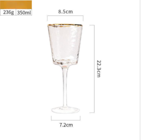 Creative Hammer Golden Edge Crystal Champagne Glass (Option: Red Wine Cup Phnom Penh)