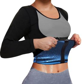 Sauna Suit For Women; Long Sleeve Sweat Suit Waist Trainer (Order A Size Up) (size: XXXL)