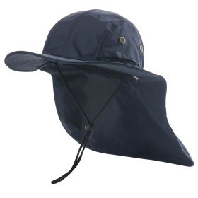 Wide Brim Sun Screen Hat With Neck Flap; Adjustable Waterproof Quick-drying Outdoor Hiking Fishing Cap For Men Women (Color: Black)