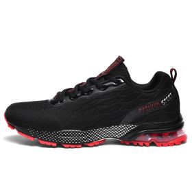 New Arrival Men Walking Running Shoes Summer Breathable Outdoor Sport Training Sneakers for Men Big Size Athletic Trainers 2022 (Color: black red)