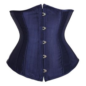 SEXY Gothic Underbust Corset and Waist cincher Bustiers Top Workout Shape Body Belt Plus size Lingerie S-6XL (Color: 7055-navy)