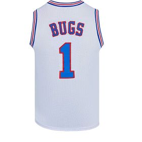 Space Movie Jersey Embroidery Retro Basketball Wear (Option: White-S)