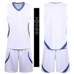 Casual Wear Sleeveless Thin Vest Running Wear Shorts Sportswear (Option: A Blue and white-3XL)