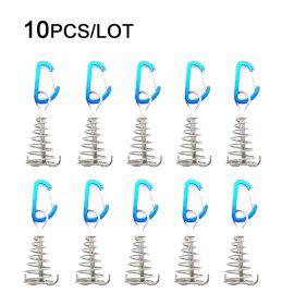 Octopus Spring Splint Nail Outdoor Wooden Pallet Fish Bone Nail Stainless Steel Stake (Option: 10 Pack Blue Octopus Buckle)