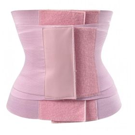 Sports Three-stage Velcro Plastic Belt Waist Trainer (Option: Pink-S  M)