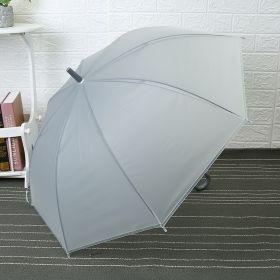 Long Handle Transparent Color Gradient Straight Umbrella Frosted Film Dance Umbrella (Option: Gray-Diameter 91)